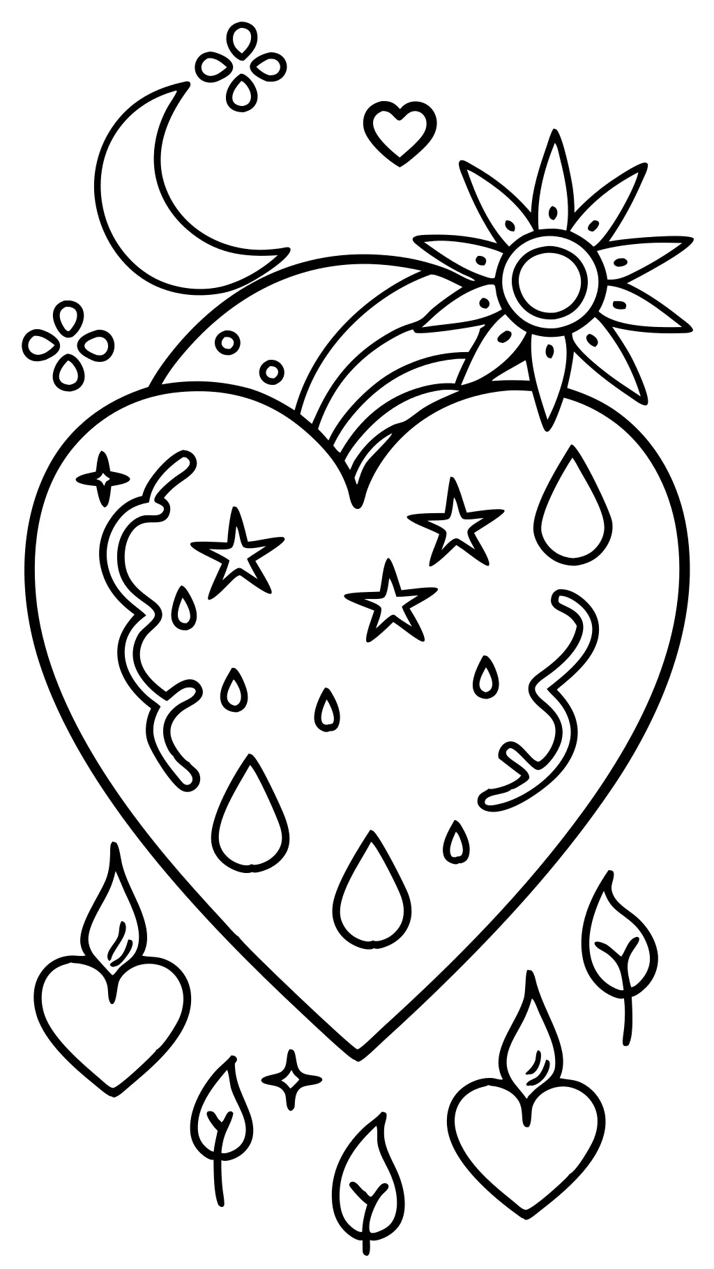 coloring pages of a broken heart